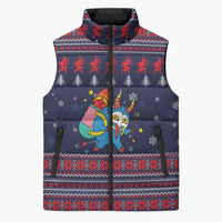 Merry Krampus Christmas Sleeveless Puffer Jacket Xmas Holiday Patterns - Wonder Print Shop