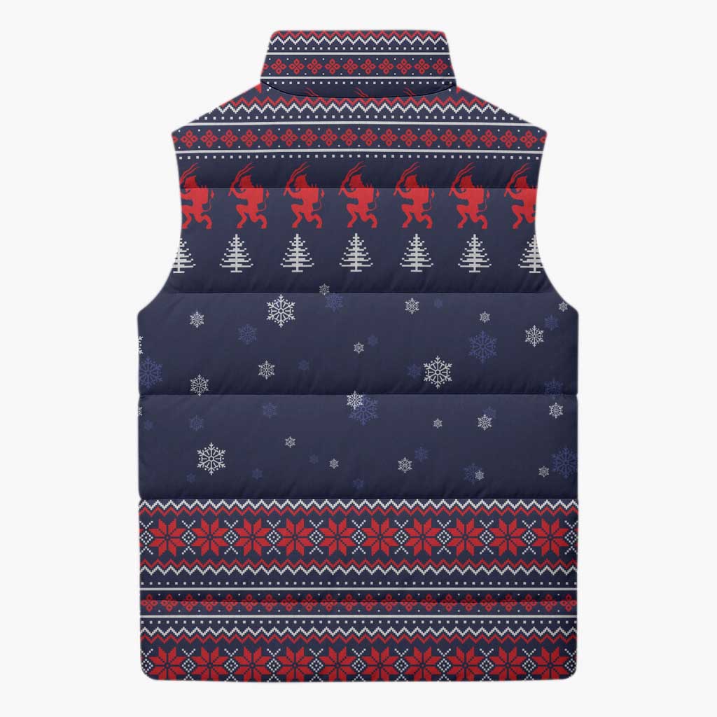 Merry Krampus Christmas Sleeveless Puffer Jacket Xmas Holiday Patterns - Wonder Print Shop