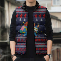 Merry Krampus Christmas Sleeveless Puffer Jacket Xmas Holiday Patterns - Wonder Print Shop