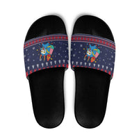 Merry Krampus Christmas Slide Sandals Xmas Holiday Patterns - Wonder Print Shop