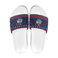 Merry Krampus Christmas Slide Sandals Xmas Holiday Patterns - Wonder Print Shop