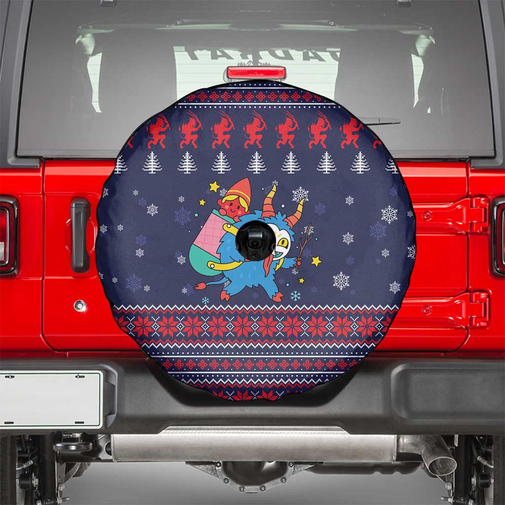 Merry Krampus Christmas Spare Tire Cover Xmas Holiday Patterns - Wonder Print Shop