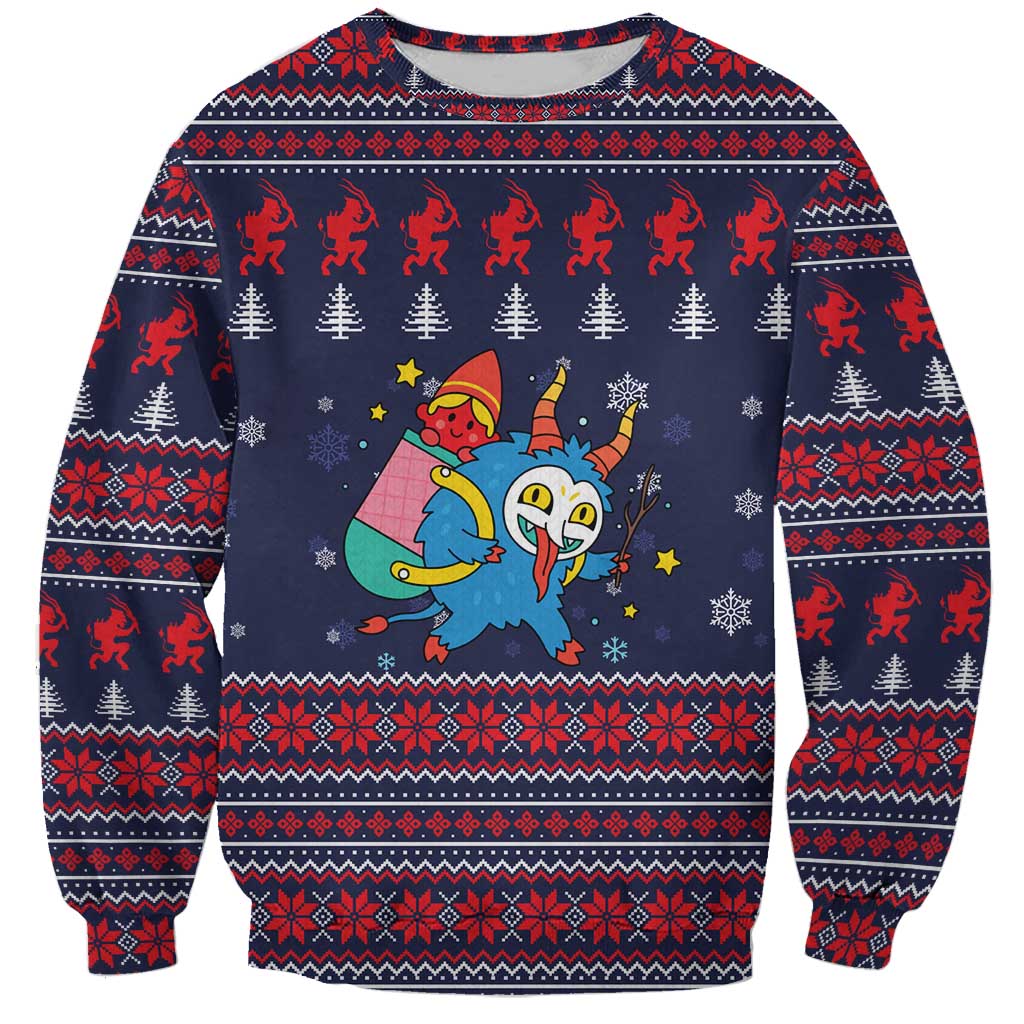 Merry Krampus Christmas Sweatshirt Xmas Holiday Patterns - Wonder Print Shop