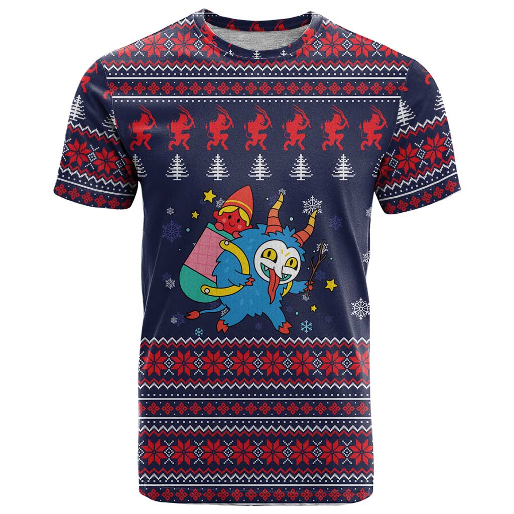 Merry Krampus Christmas T Shirt Xmas Holiday Patterns - Wonder Print Shop