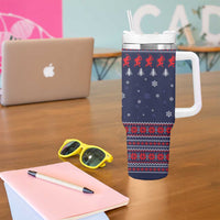 Merry Krampus Christmas Tumbler With Handle Xmas Holiday Patterns - Wonder Print Shop