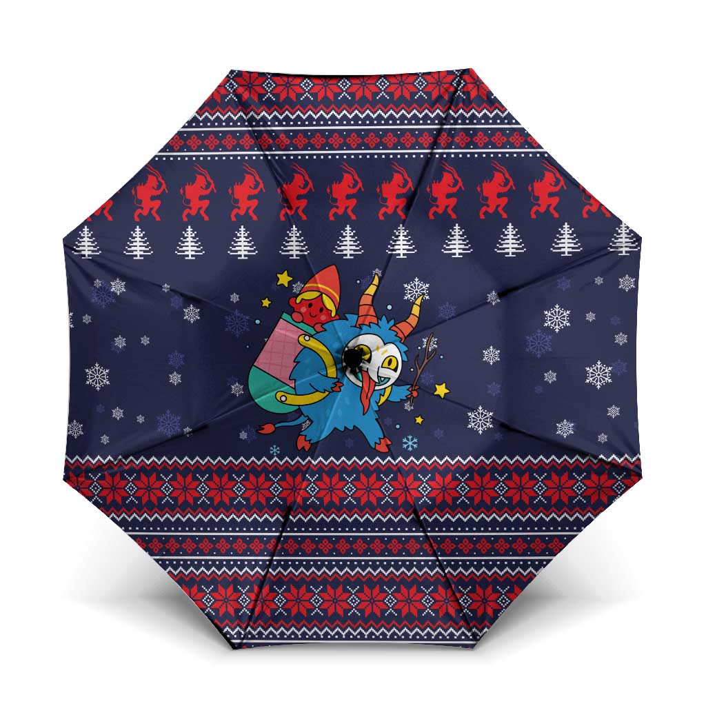 Merry Krampus Christmas Umbrella Xmas Holiday Patterns - Wonder Print Shop