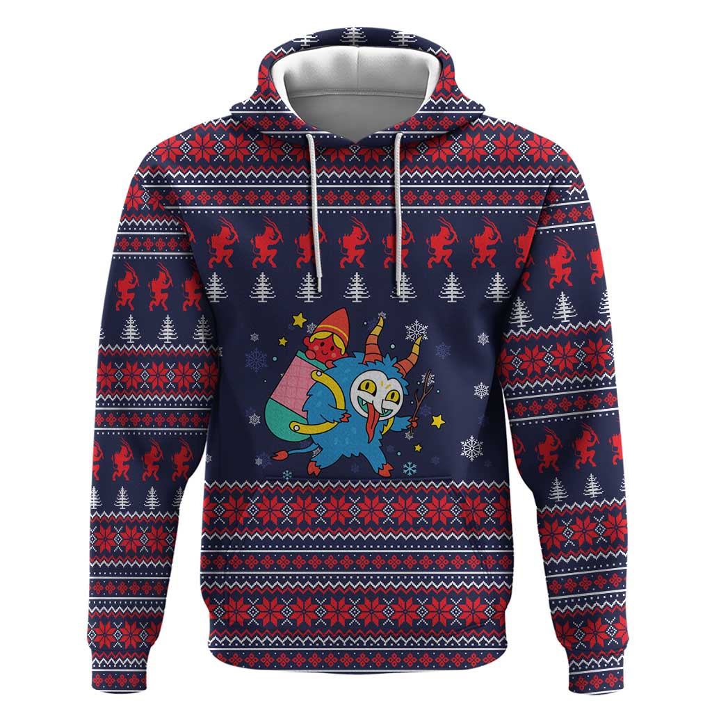 Merry Krampus Christmas Zip Hoodie Xmas Holiday Patterns - Wonder Print Shop
