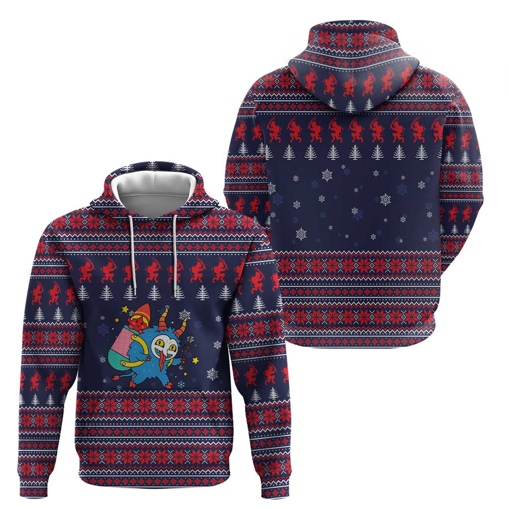 Merry Krampus Christmas Zip Hoodie Xmas Holiday Patterns - Wonder Print Shop