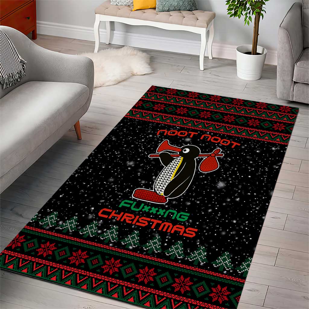 Penguin Tree Christmas Area Rug Xmas Holiday Patterns - Wonder Print Shop
