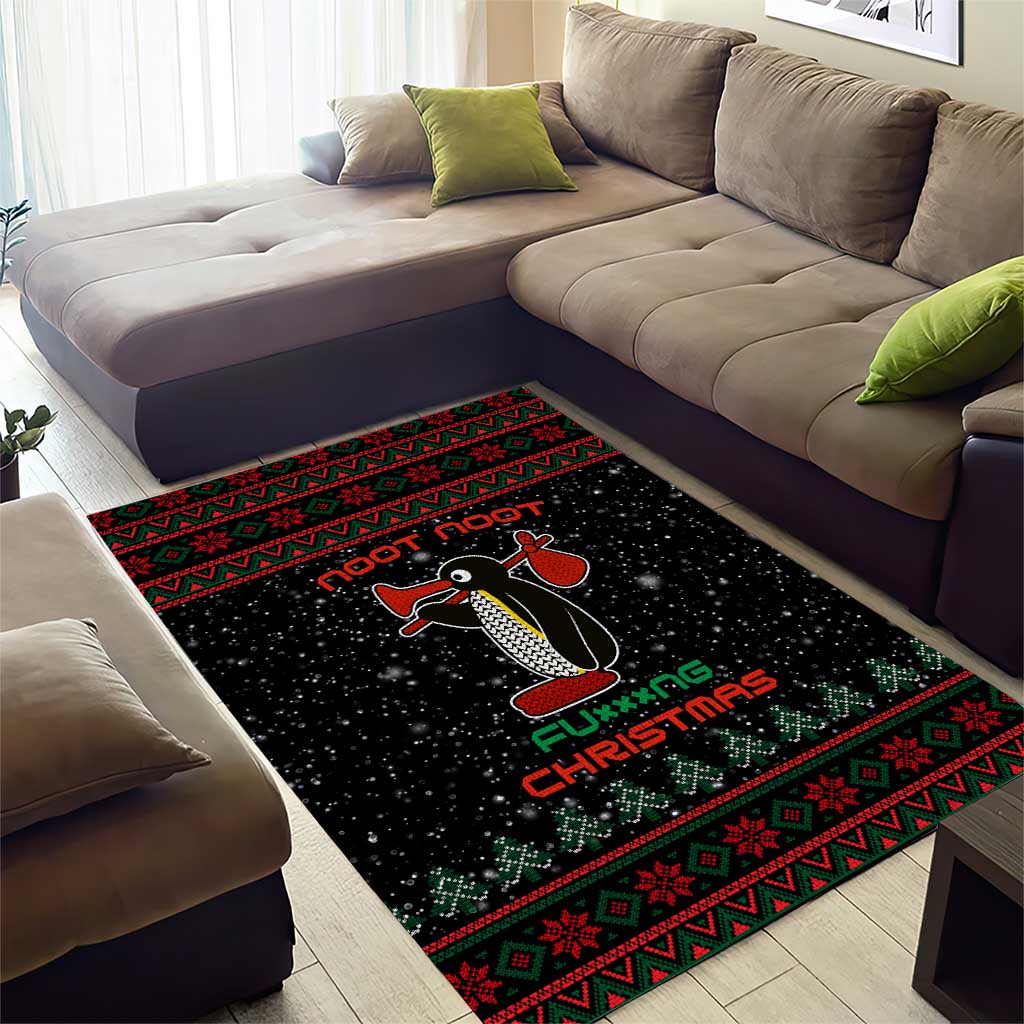 Penguin Tree Christmas Area Rug Xmas Holiday Patterns - Wonder Print Shop