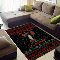 Penguin Tree Christmas Area Rug Xmas Holiday Patterns - Wonder Print Shop