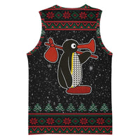 Penguin Tree Christmas Basketball Jersey Xmas Holiday Patterns - Wonder Print Shop