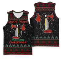 Penguin Tree Christmas Basketball Jersey Xmas Holiday Patterns - Wonder Print Shop