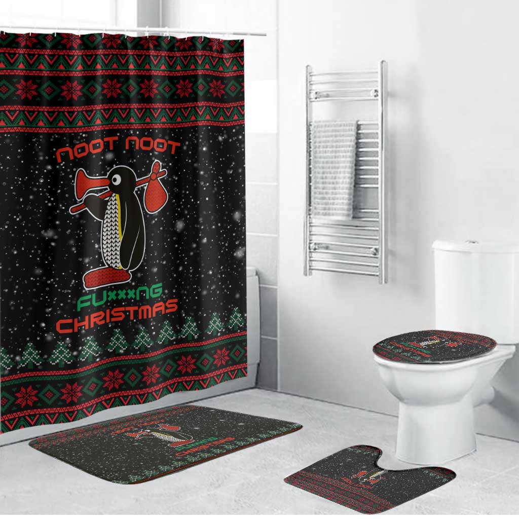 Penguin Tree Christmas Bathroom Set Xmas Holiday Patterns - Wonder Print Shop