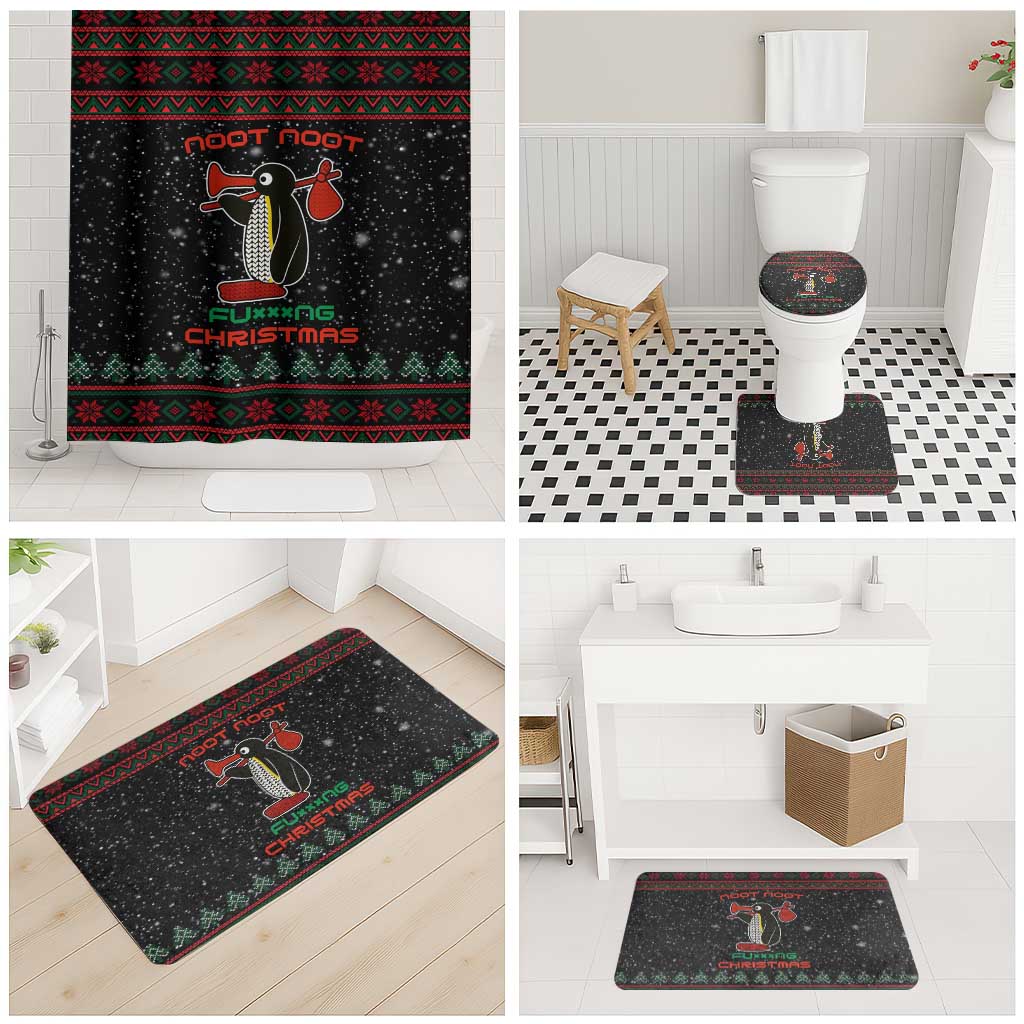 Penguin Tree Christmas Bathroom Set Xmas Holiday Patterns - Wonder Print Shop