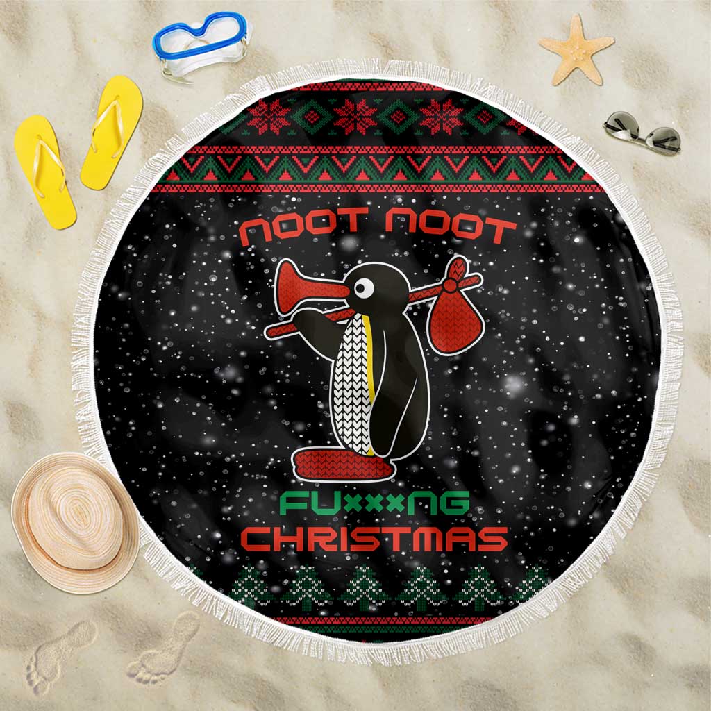 Penguin Tree Christmas Beach Blanket Xmas Holiday Patterns - Wonder Print Shop