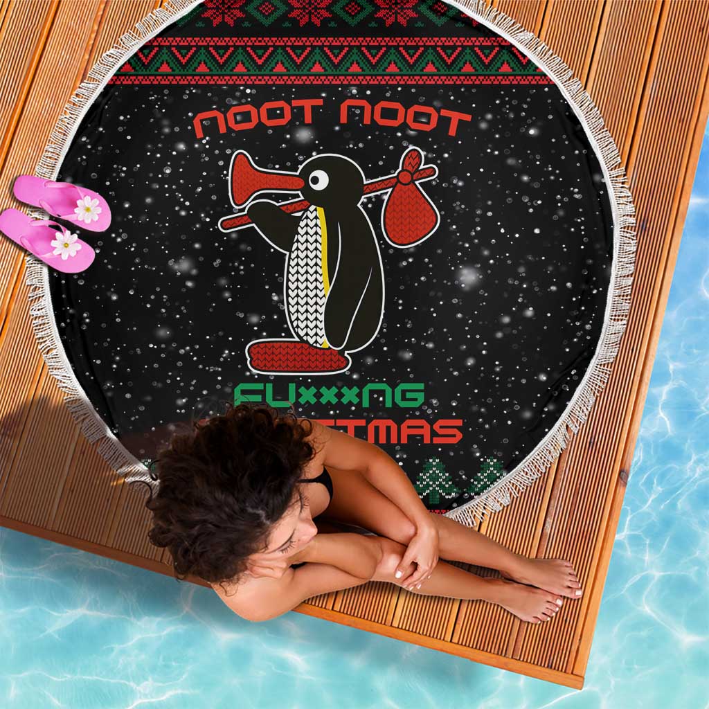 Penguin Tree Christmas Beach Blanket Xmas Holiday Patterns - Wonder Print Shop