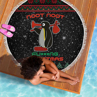 Penguin Tree Christmas Beach Blanket Xmas Holiday Patterns - Wonder Print Shop