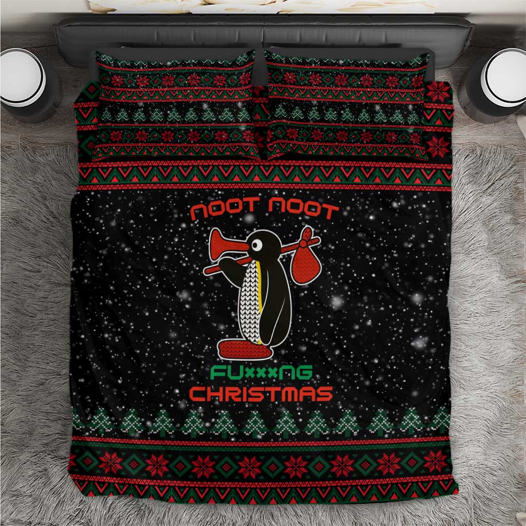 Penguin Tree Christmas Bedding Set Xmas Holiday Patterns - Wonder Print Shop