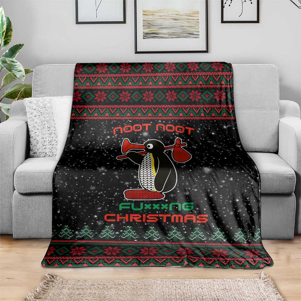 Penguin Tree Christmas Blanket Xmas Holiday Patterns - Wonder Print Shop