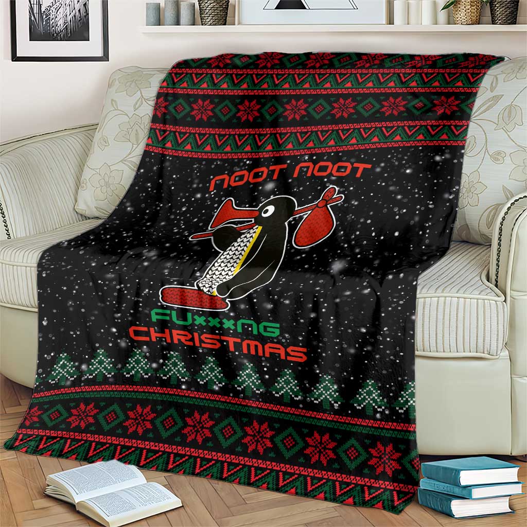 Penguin Tree Christmas Blanket Xmas Holiday Patterns - Wonder Print Shop