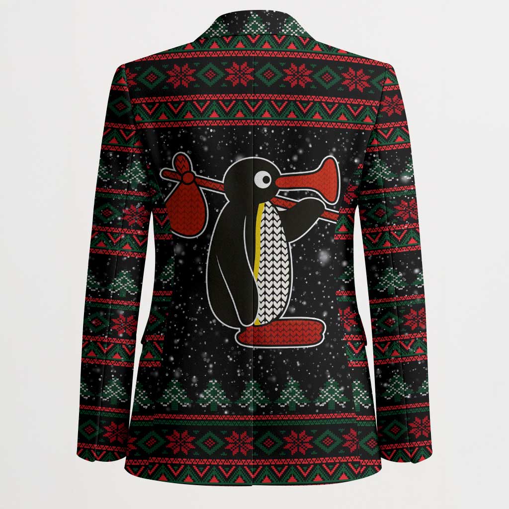 Penguin Tree Christmas Blazer Xmas Holiday Patterns - Wonder Print Shop