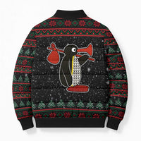 Penguin Tree Christmas Bomber Puffer Jacket Xmas Holiday Patterns - Wonder Print Shop