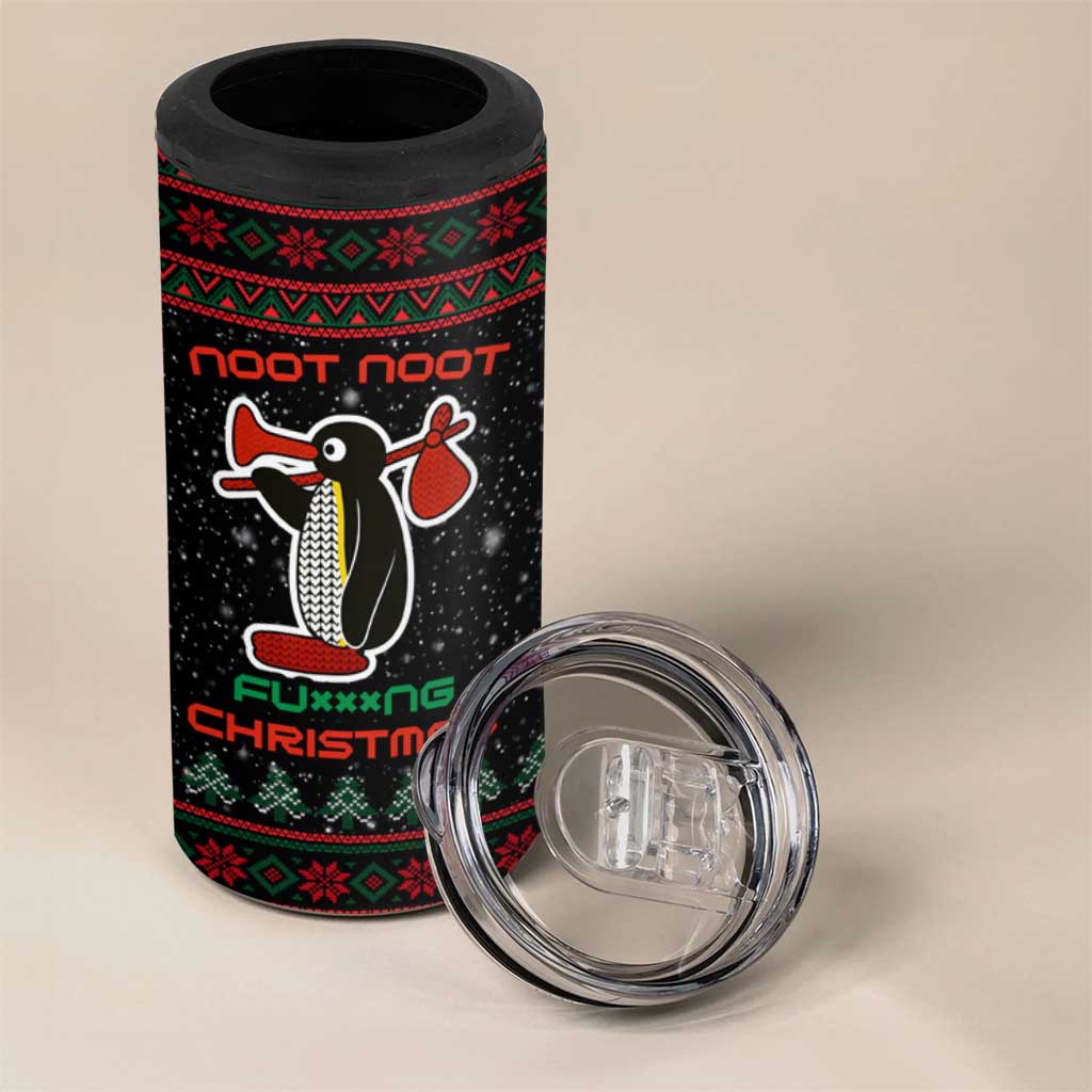 Penguin Tree Christmas 4 in 1 Can Cooler Tumbler Xmas Holiday Patterns - Wonder Print Shop