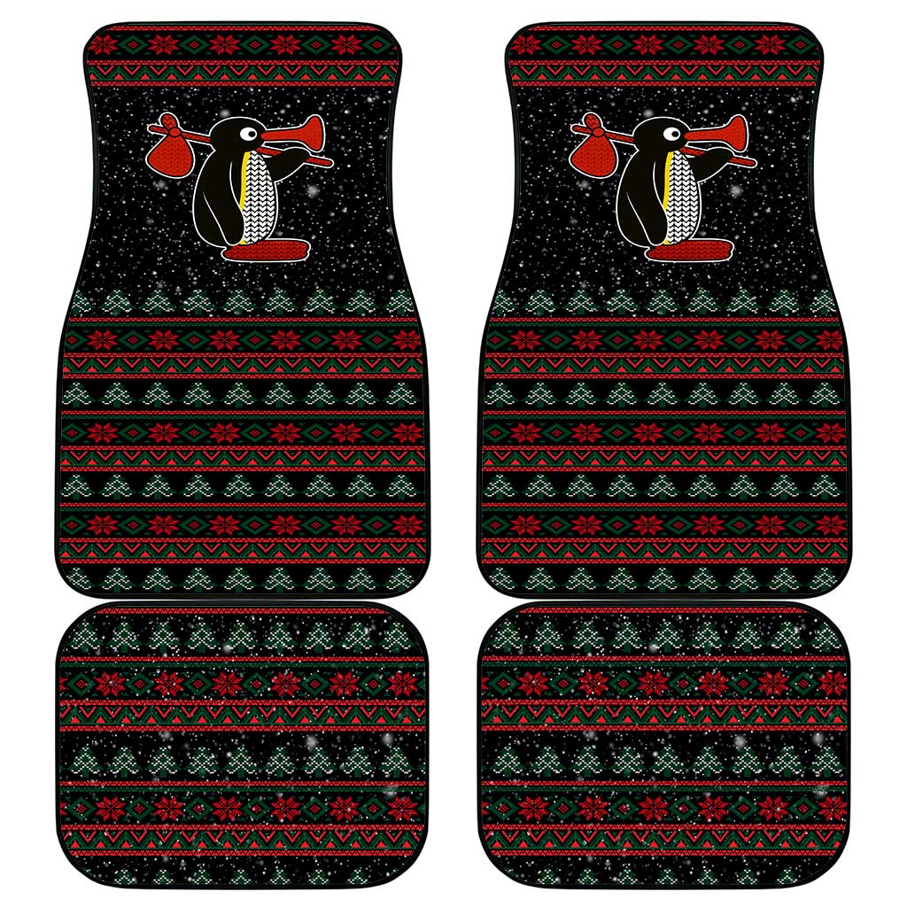 Penguin Tree Christmas Car Mats Xmas Holiday Patterns - Wonder Print Shop