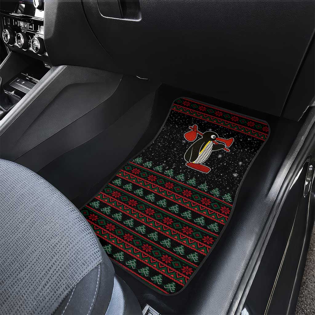 Penguin Tree Christmas Car Mats Xmas Holiday Patterns - Wonder Print Shop