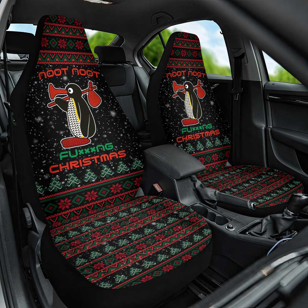 Penguin Tree Christmas Car Seat Cover Xmas Holiday Patterns - Wonder Print Shop