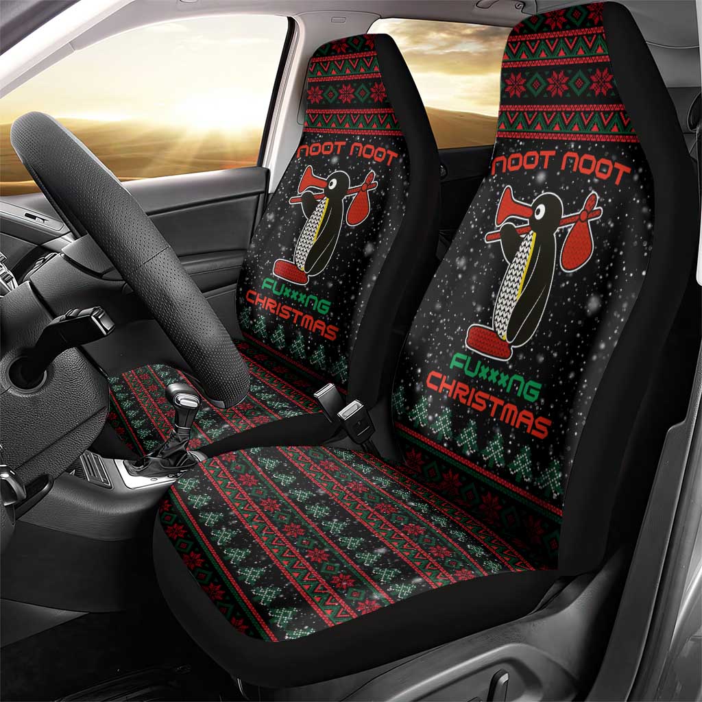 Penguin Tree Christmas Car Seat Cover Xmas Holiday Patterns - Wonder Print Shop