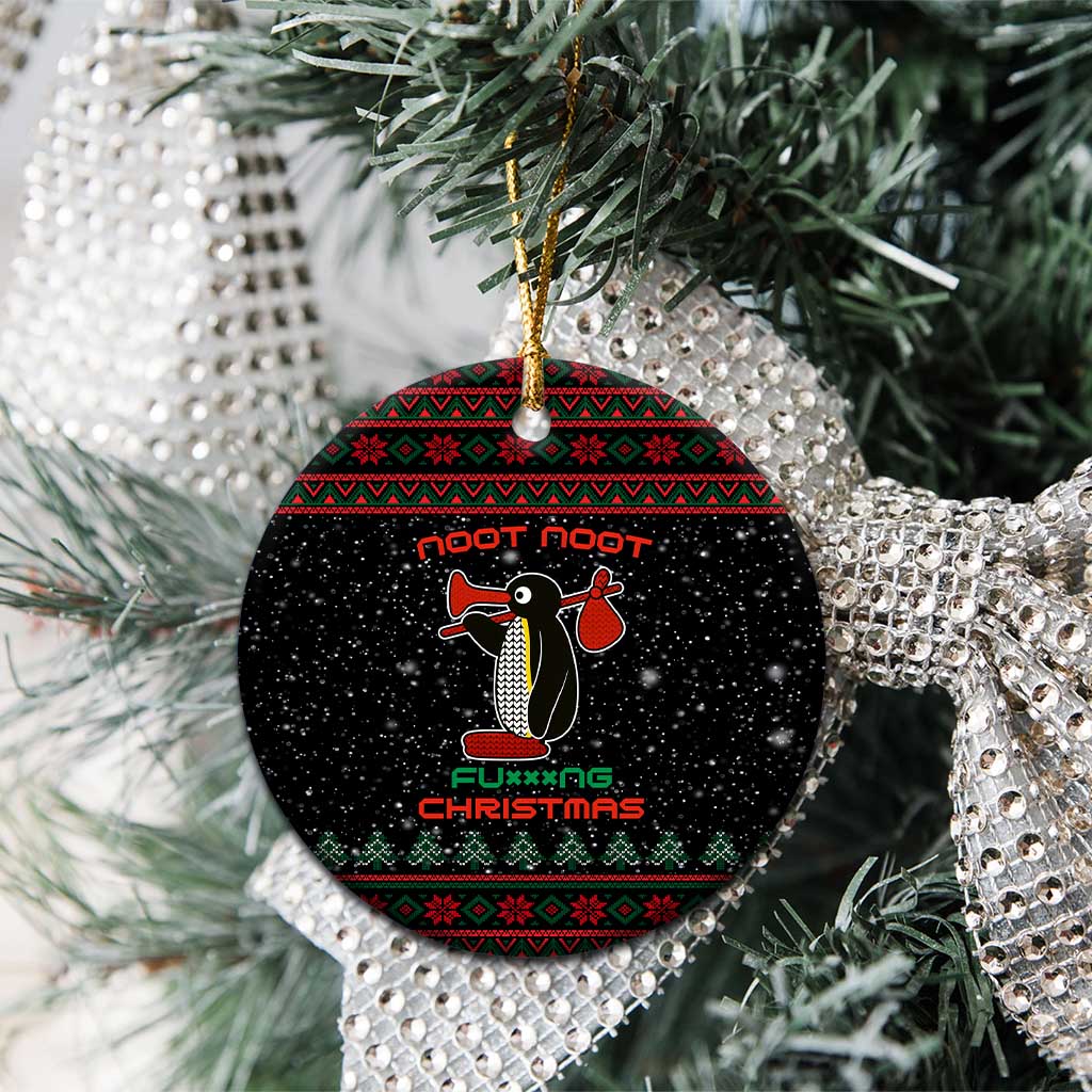 Penguin Tree Christmas Ceramic Ornament Xmas Holiday Patterns - Wonder Print Shop