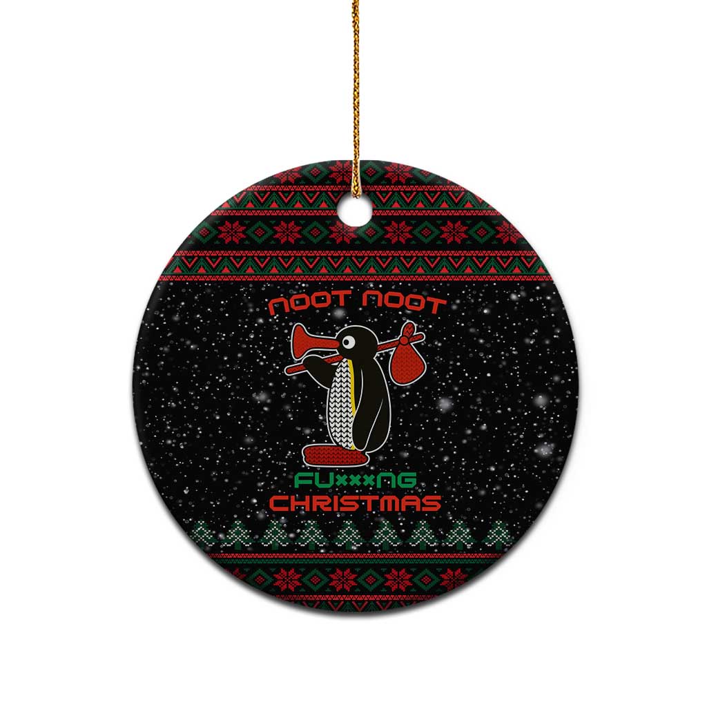 Penguin Tree Christmas Ceramic Ornament Xmas Holiday Patterns - Wonder Print Shop