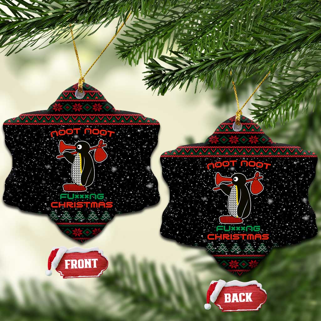 Penguin Tree Christmas Ceramic Ornament Xmas Holiday Patterns - Wonder Print Shop