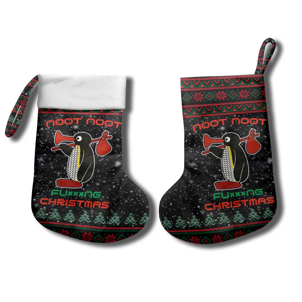 Penguin Tree Christmas Stocking Xmas Holiday Patterns - Wonder Print Shop