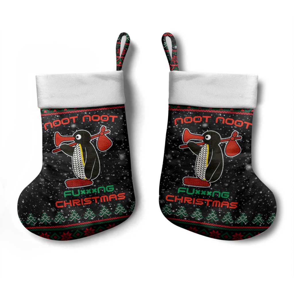 Penguin Tree Christmas Stocking Xmas Holiday Patterns - Wonder Print Shop