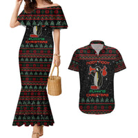 Penguin Tree Christmas Couples Matching Mermaid Dress and Hawaiian Shirt Xmas Holiday Patterns - Wonder Print Shop