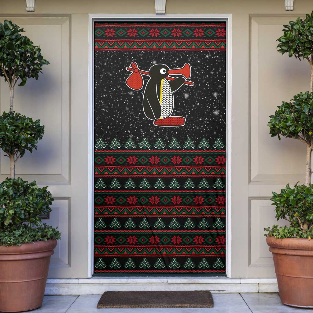 Penguin Tree Christmas Door Cover Xmas Holiday Patterns - Wonder Print Shop