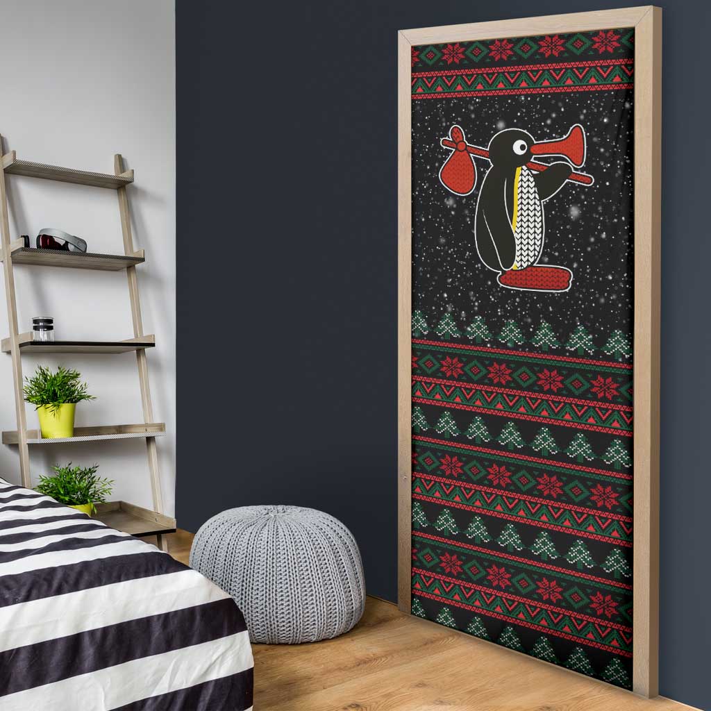 Penguin Tree Christmas Door Cover Xmas Holiday Patterns - Wonder Print Shop
