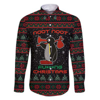 Penguin Tree Christmas Family Matching Long Sleeve Bodycon Dress and Hawaiian Shirt Xmas Holiday Patterns - Wonder Print Shop