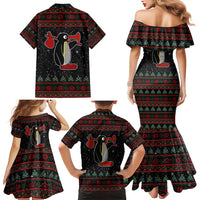 Penguin Tree Christmas Family Matching Mermaid Dress and Hawaiian Shirt Xmas Holiday Patterns - Wonder Print Shop