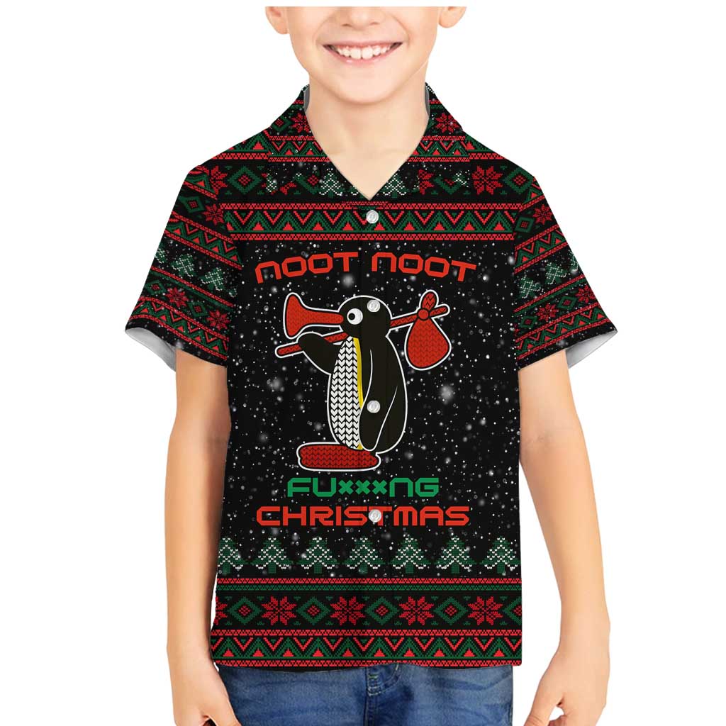 Penguin Tree Christmas Family Matching Mermaid Dress and Hawaiian Shirt Xmas Holiday Patterns - Wonder Print Shop