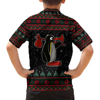Penguin Tree Christmas Family Matching Off The Shoulder Long Sleeve Dress and Hawaiian Shirt Xmas Holiday Patterns - Wonder Print Shop