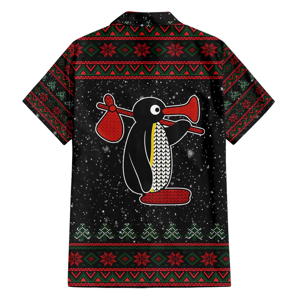 Penguin Tree Christmas Family Matching Off Shoulder Short Dress and Hawaiian Shirt Xmas Holiday Patterns - Wonder Print Shop