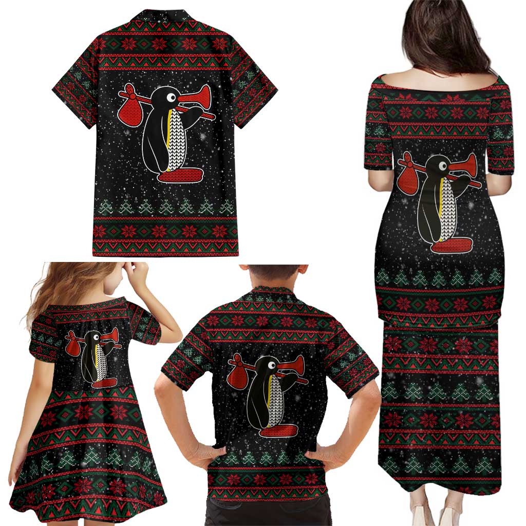 Penguin Tree Christmas Family Matching Puletasi and Hawaiian Shirt Xmas Holiday Patterns - Wonder Print Shop