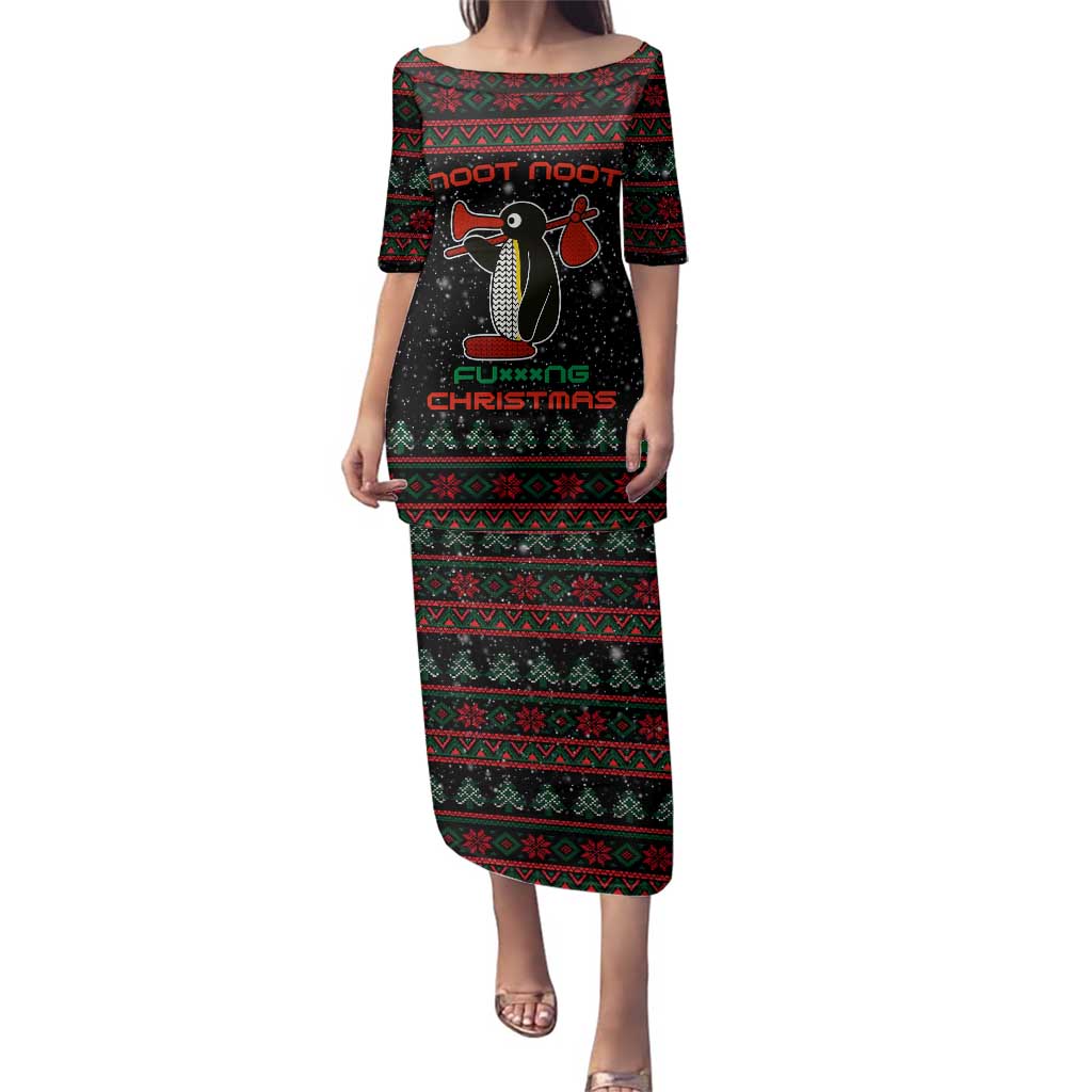 Penguin Tree Christmas Family Matching Puletasi and Hawaiian Shirt Xmas Holiday Patterns - Wonder Print Shop