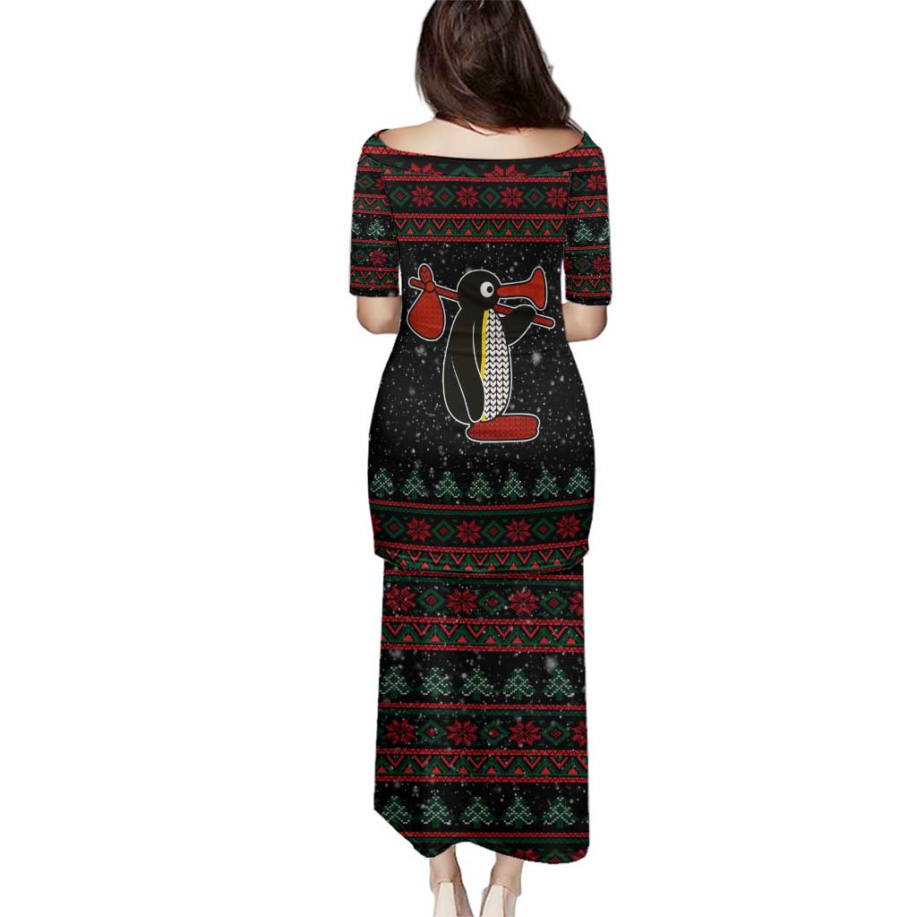 Penguin Tree Christmas Family Matching Puletasi and Hawaiian Shirt Xmas Holiday Patterns - Wonder Print Shop