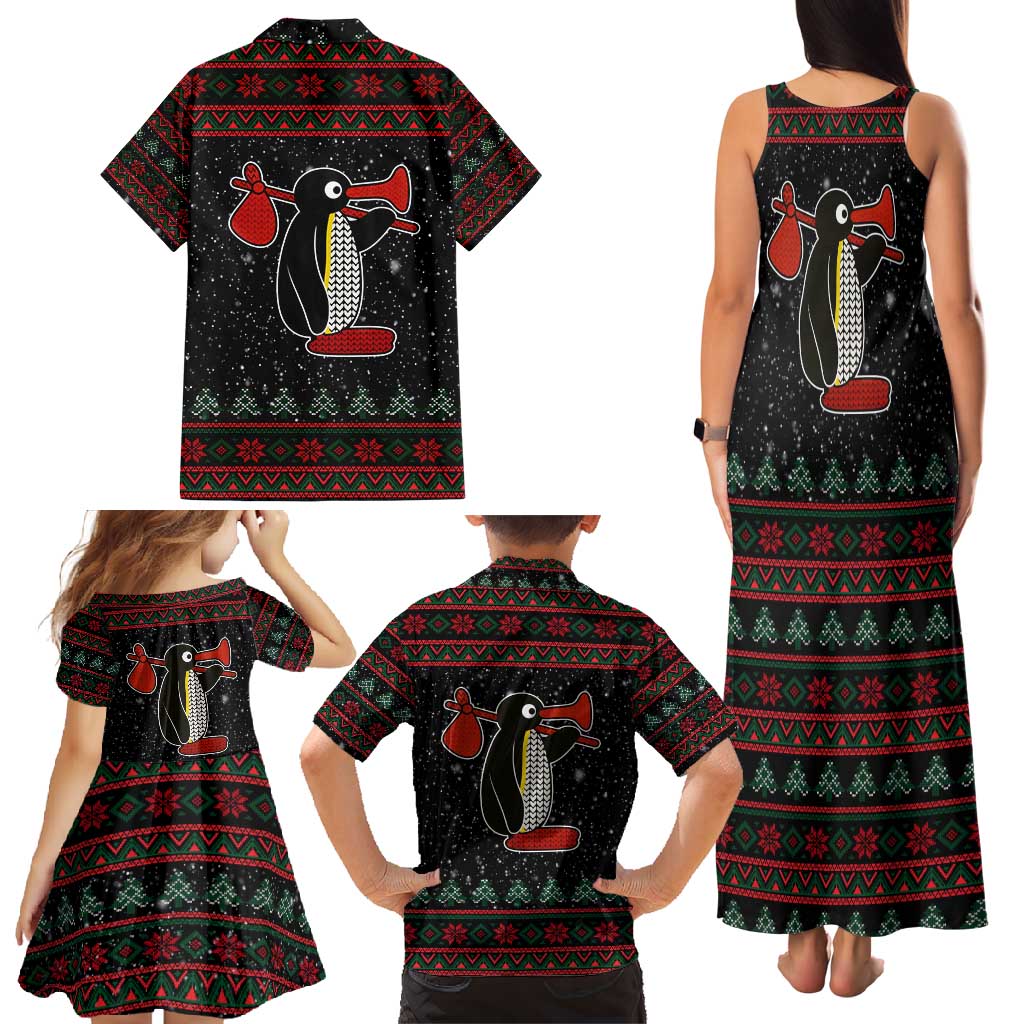 Penguin Tree Christmas Family Matching Tank Maxi Dress and Hawaiian Shirt Xmas Holiday Patterns - Wonder Print Shop