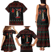 Penguin Tree Christmas Family Matching Tank Maxi Dress and Hawaiian Shirt Xmas Holiday Patterns - Wonder Print Shop